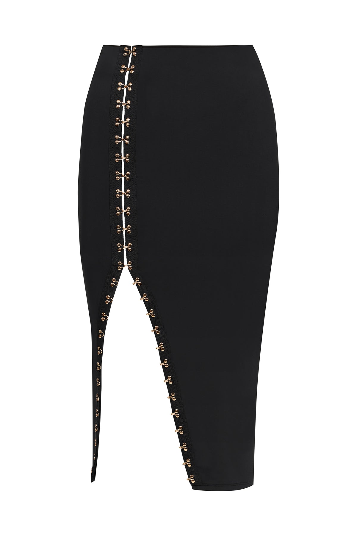 Scandale -561824- 006 - stretch midi skirt with hooks