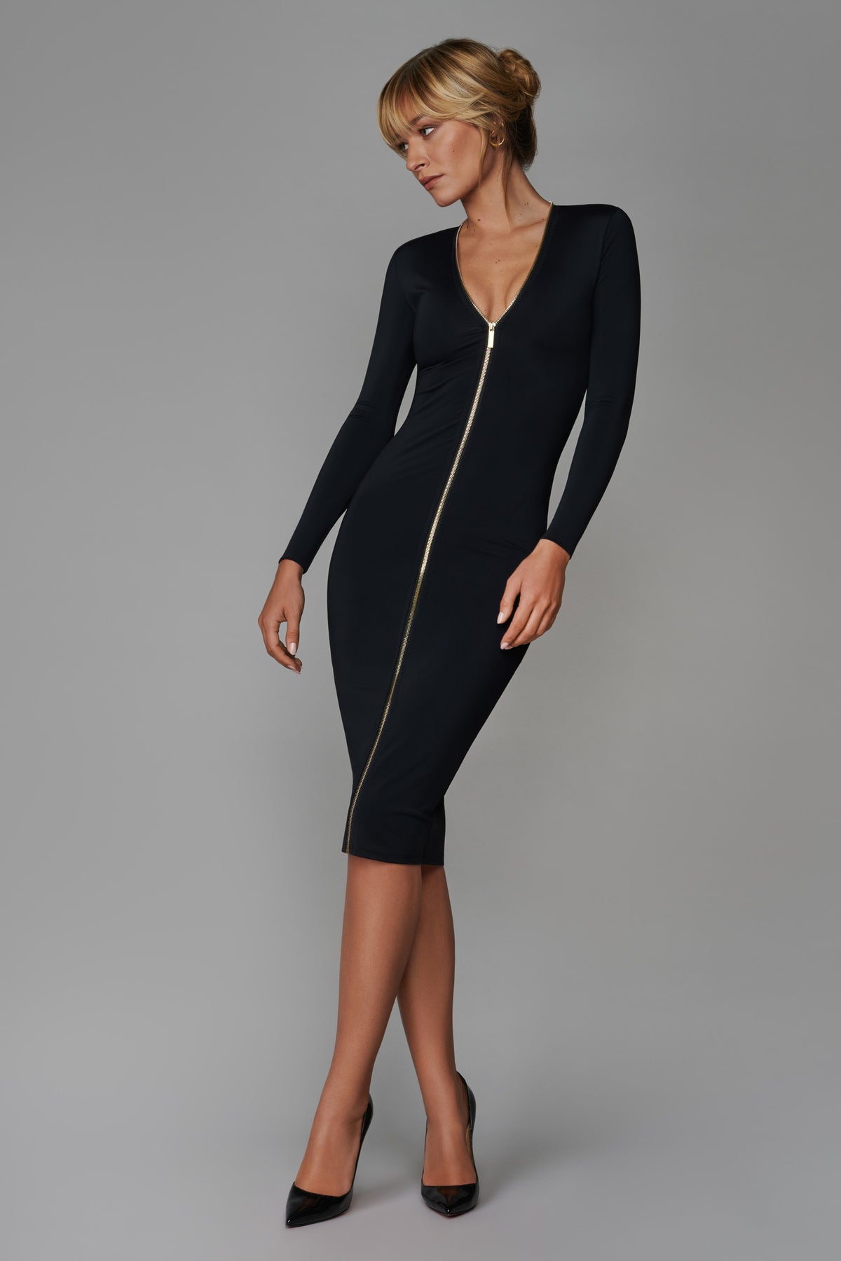 Scandale -561894- 021 - stretch midi dress with zip