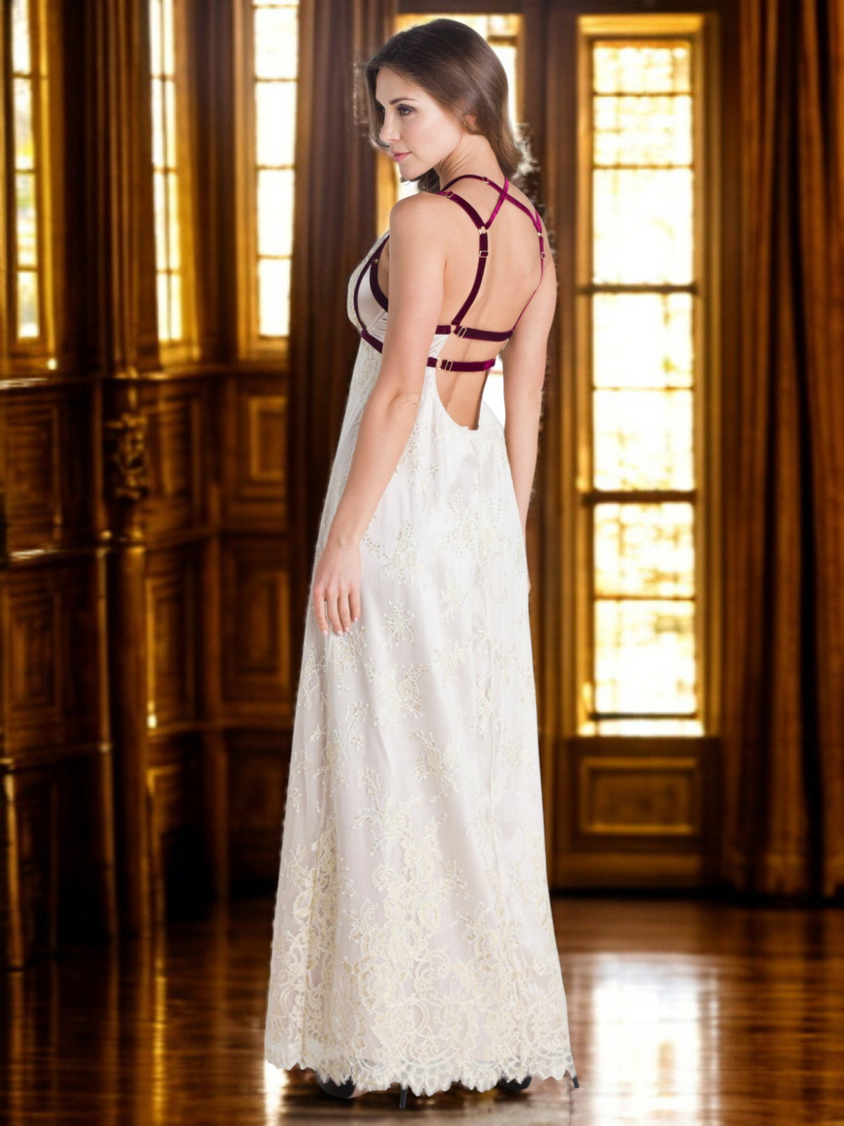 V.I.P.A Moulin rouge beige jurk