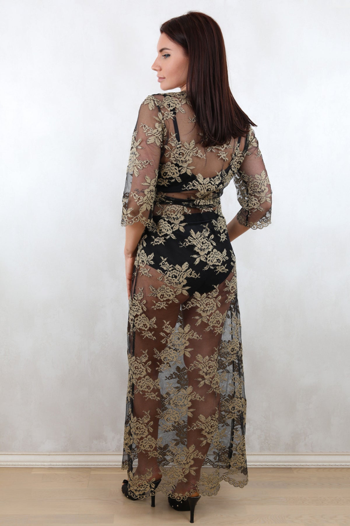 V.I.P.A Christmas collection zwart-gouden jurk