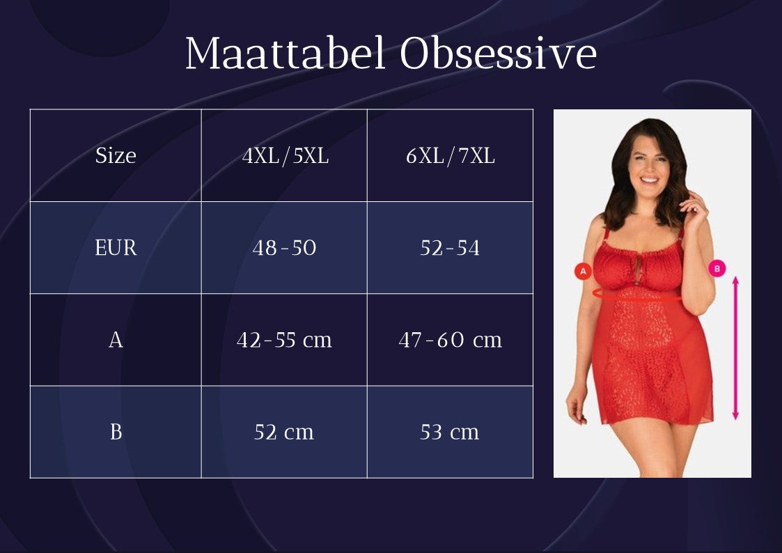 Obsessive Blossmina chemise & thong red
