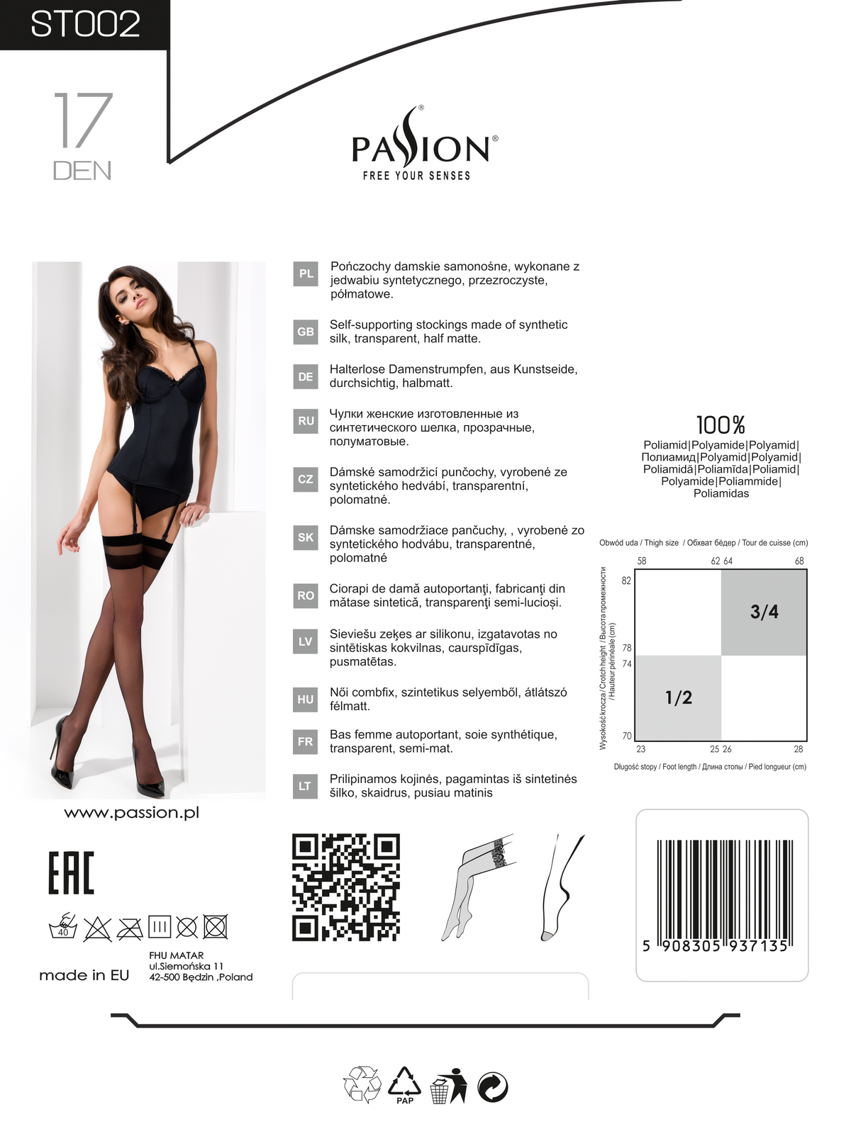 Passion meia ST002 preta