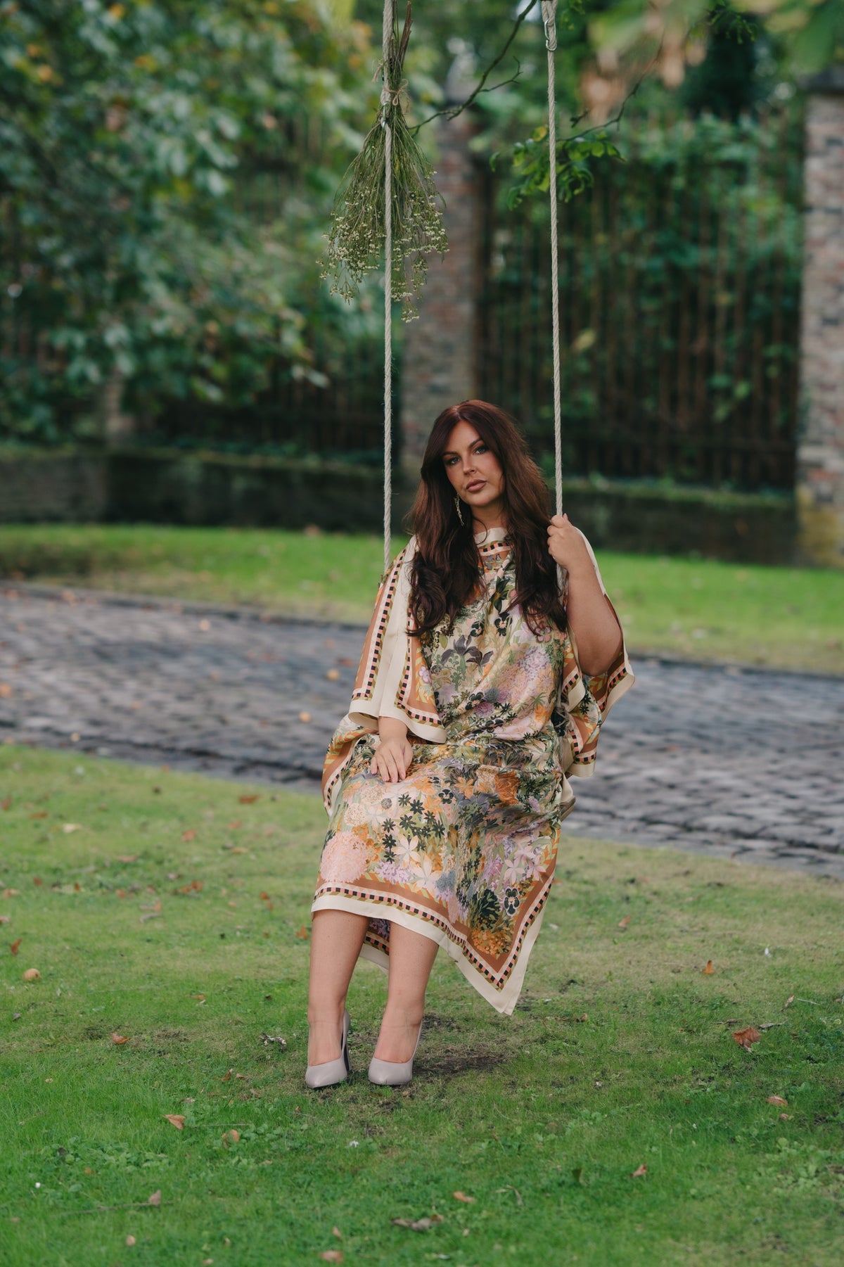 Kaftan silk twill my dream garden