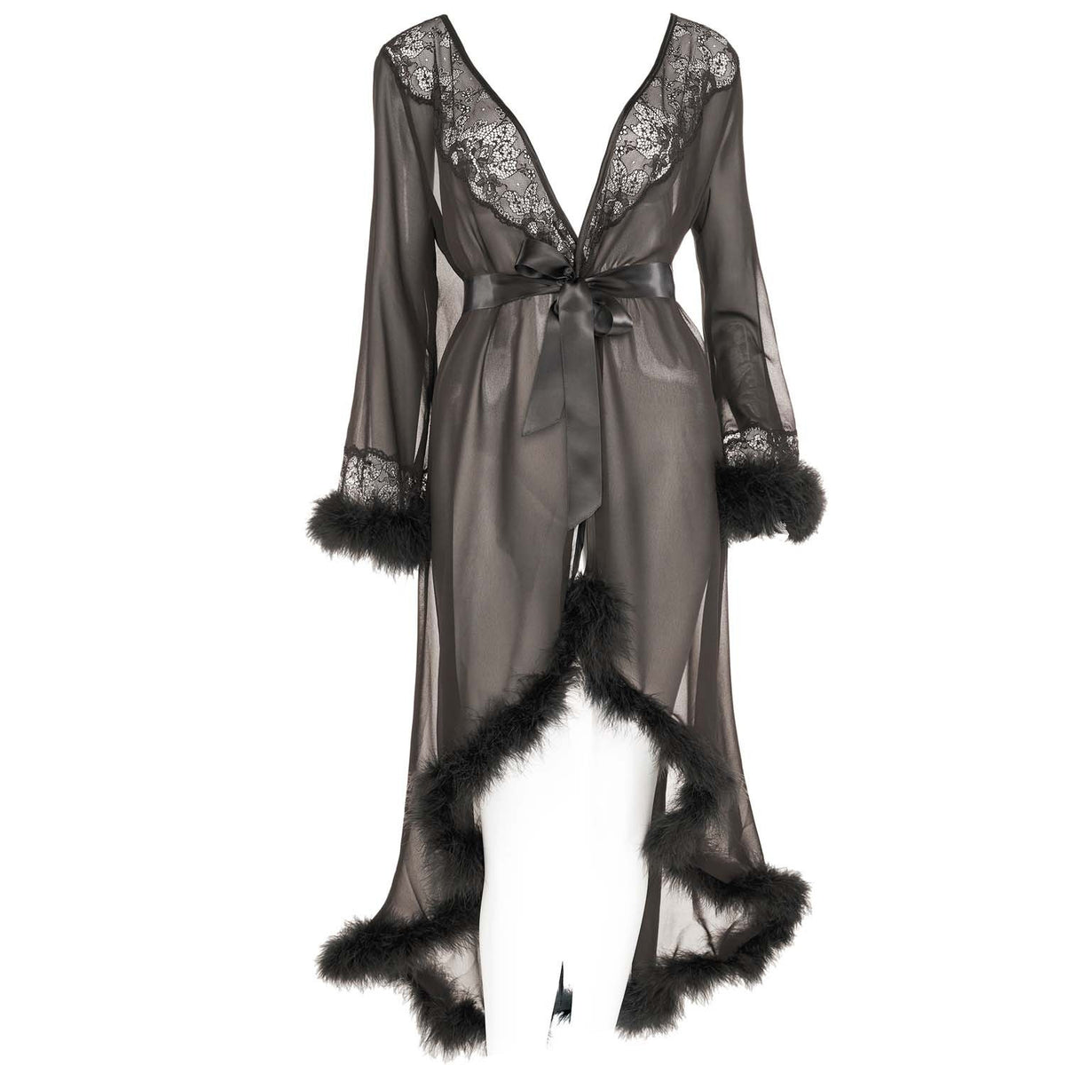 Escora Marilyn expressive kimono with feathers