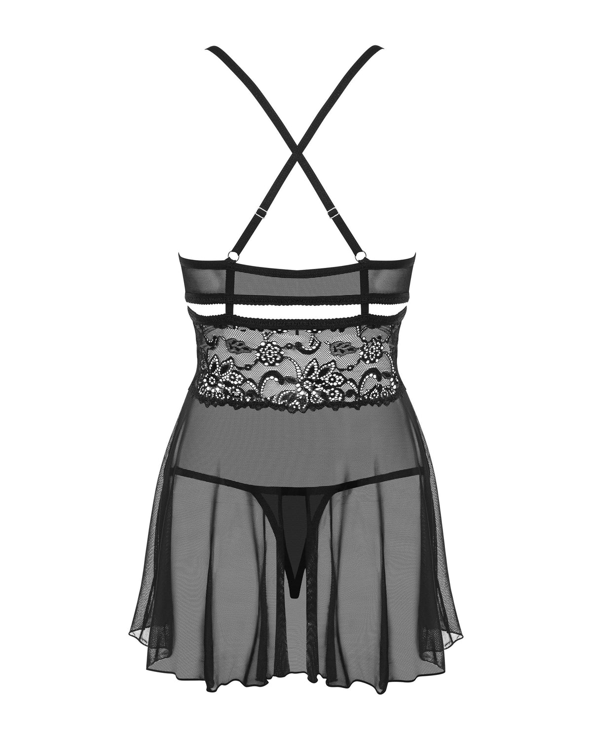 Obsessive 838-BAB-1 babydoll & thong black