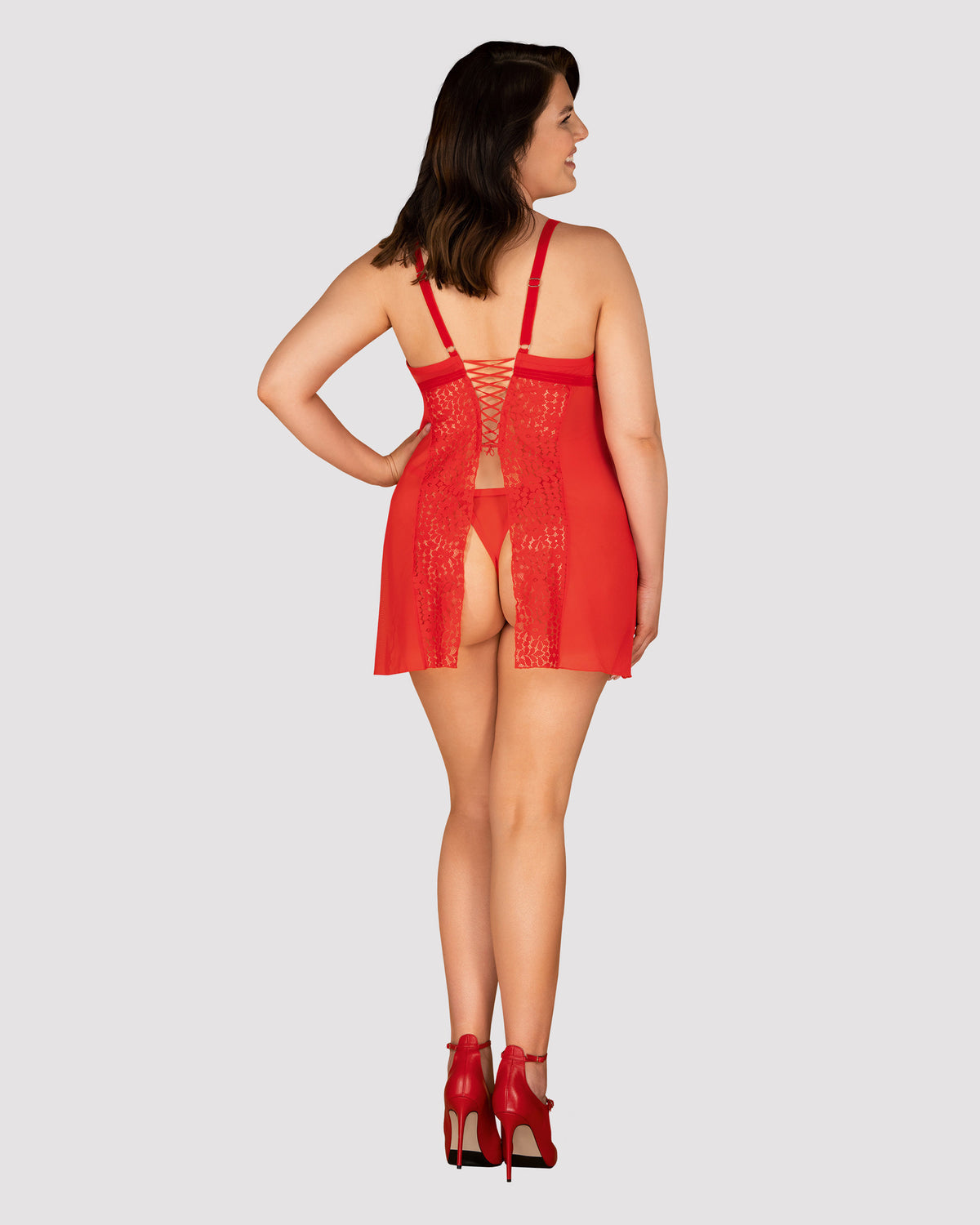 Obsessive Blossmina chemise & thong red