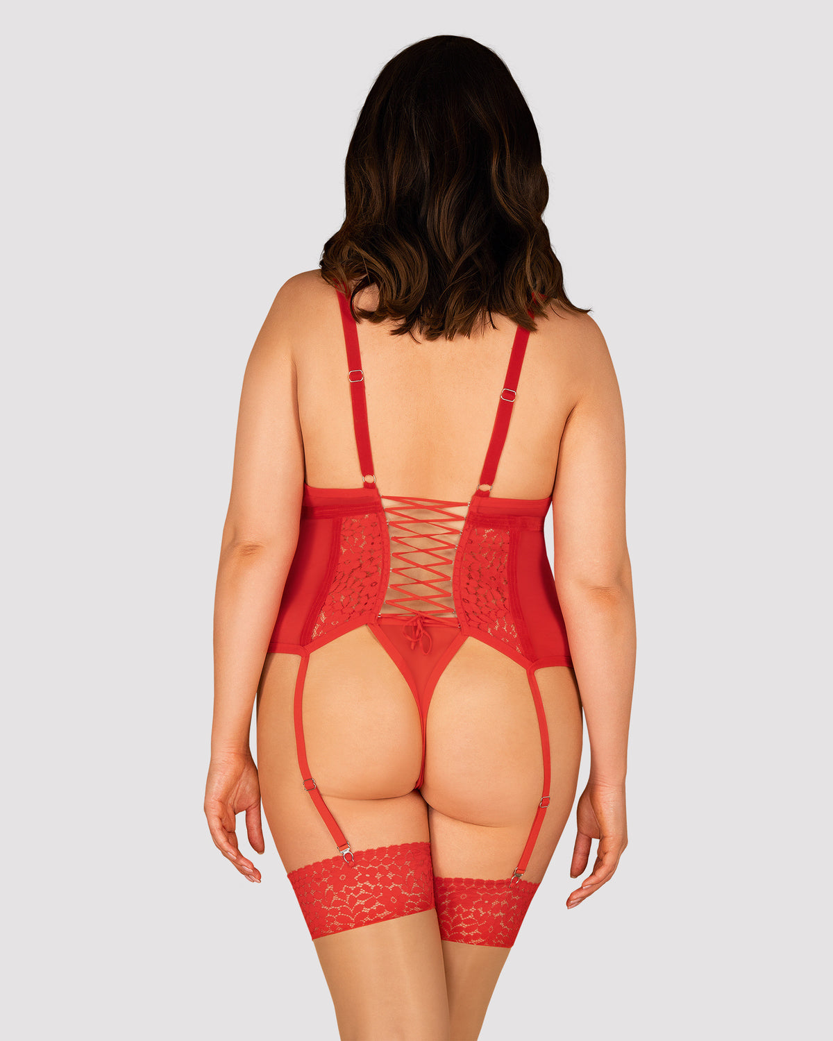 Obsessive Blossmina gorset i stringi czerwone