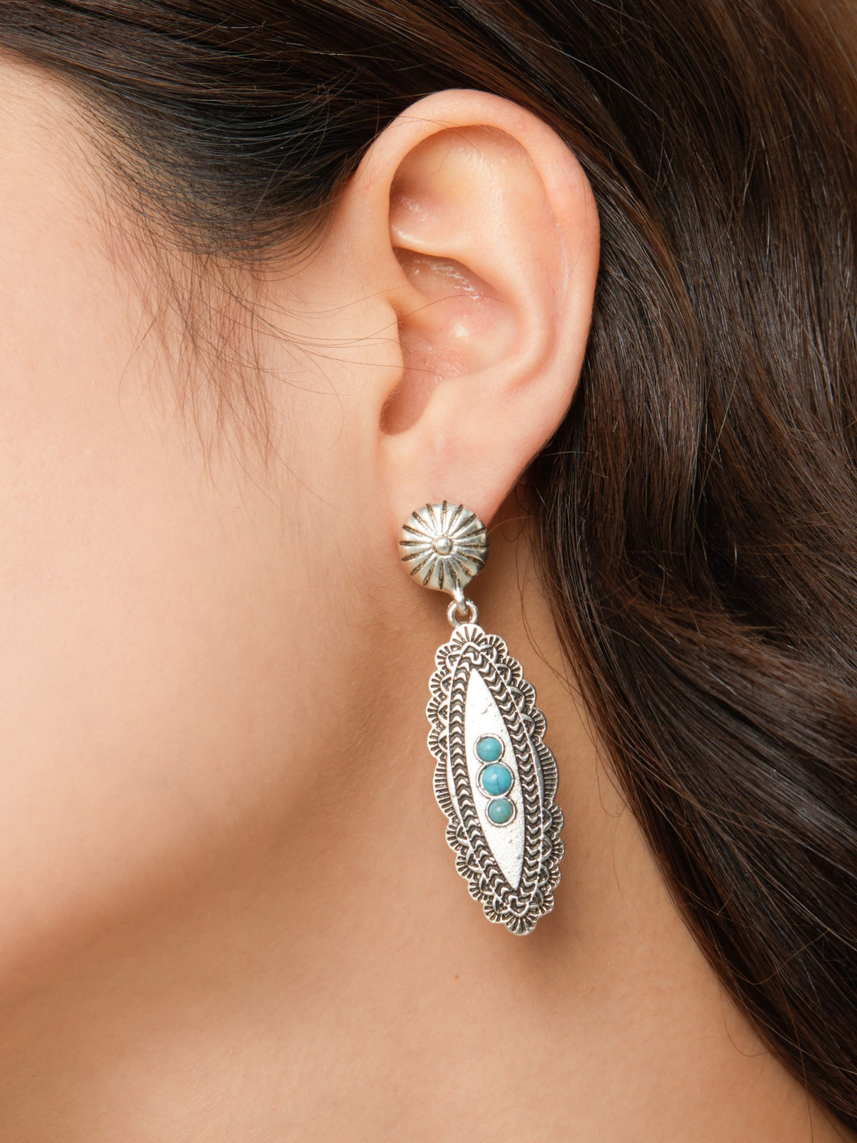 Hipanema Kiona turquoise oorbellen
