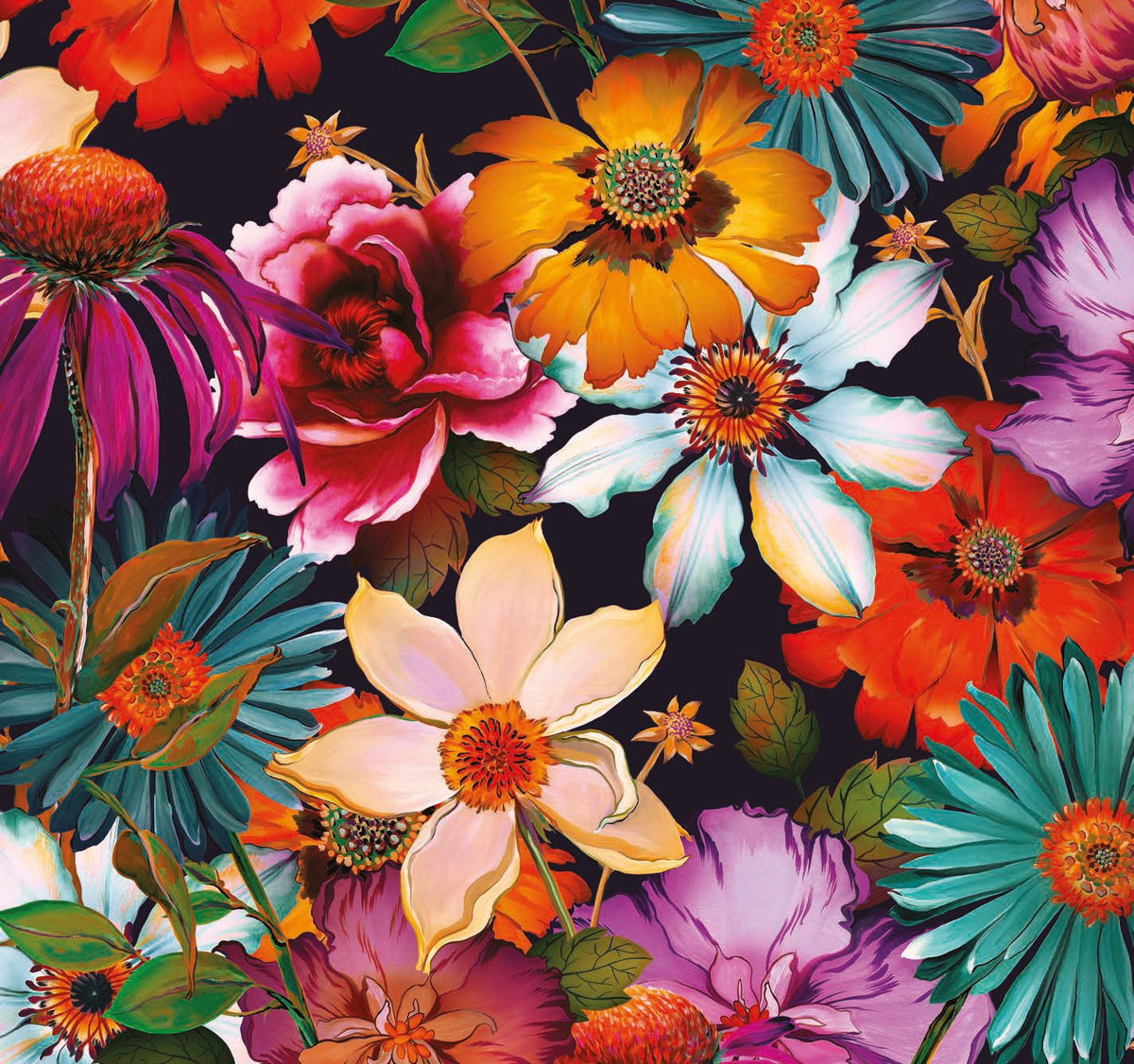 Kimono blossoming multicolour warm