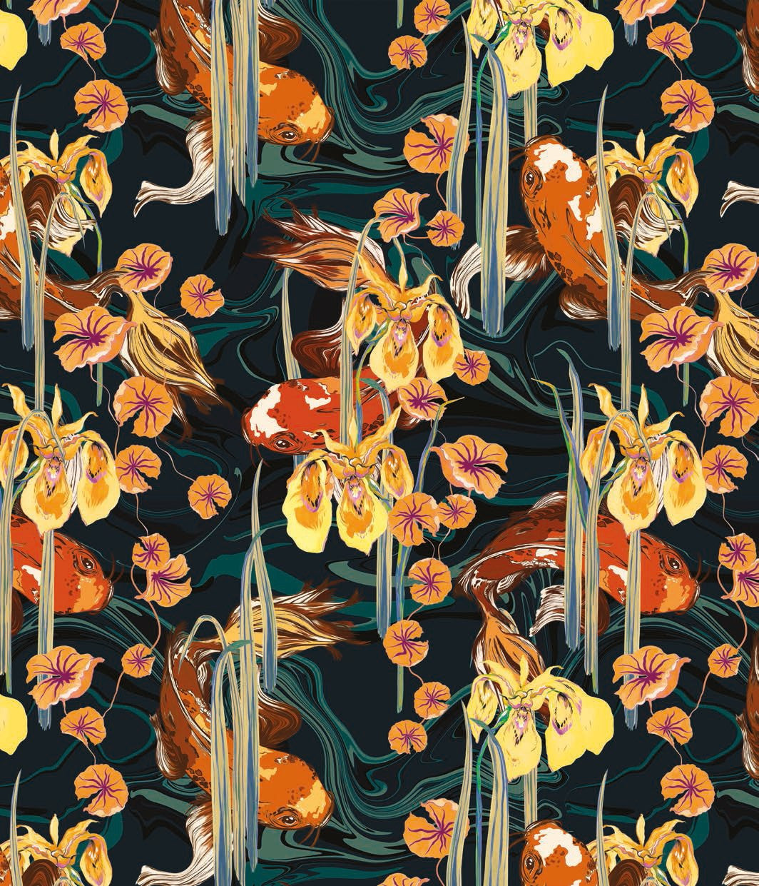 Kimono marbled water koi pond