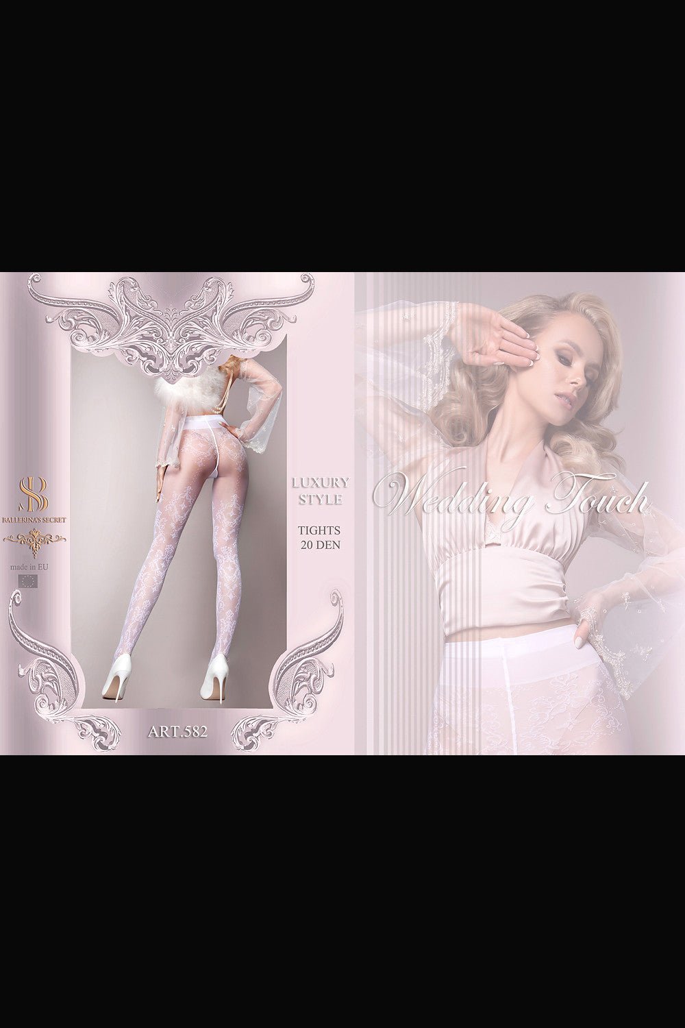 Ballerina's Secret -582- patterned tights in white