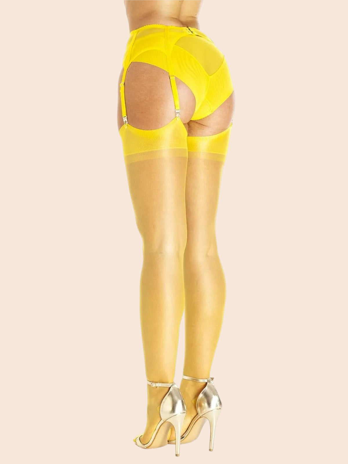 Serata nylon kousen met versterkte hiel en teen - Lemon
