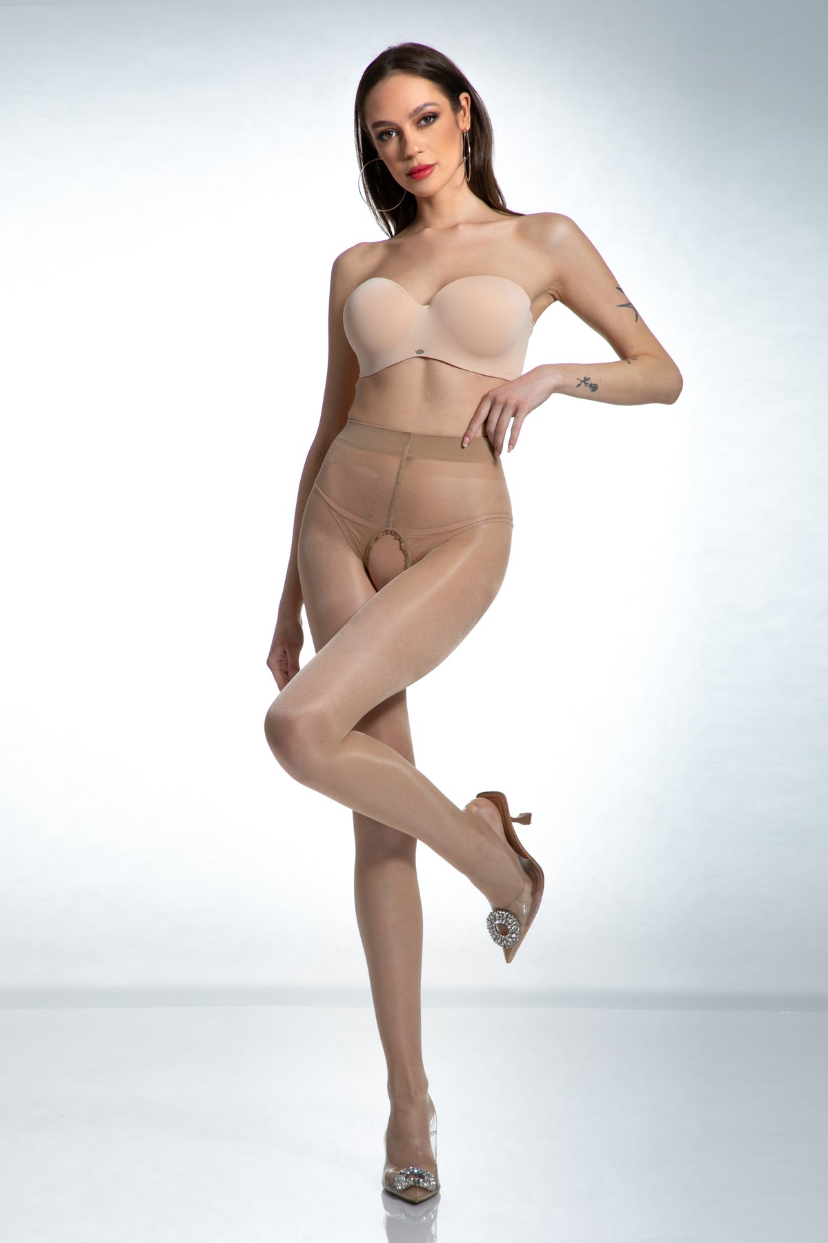 Amour hip gloss 20 den strømpebukser uden skridt beige