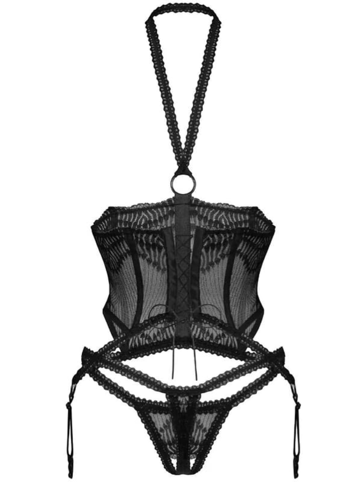 Obsessive Alliane corset and crotchless thong