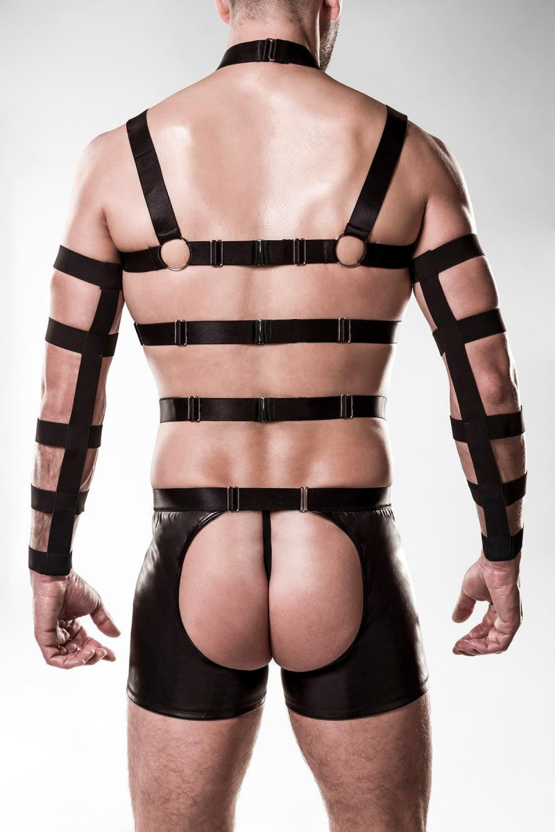 Grey Velvet Men leather-look outfit 20057