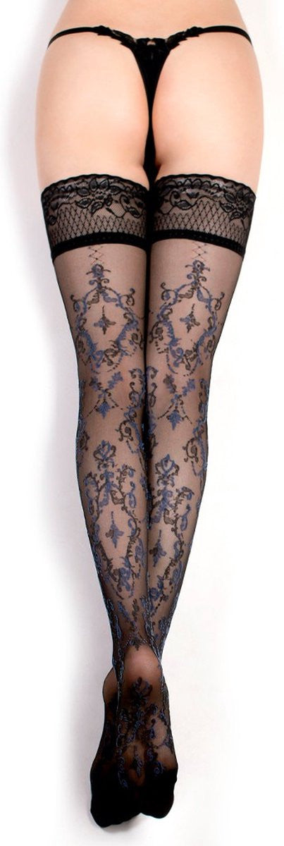 Ballerina's Secret -212- zwarte hold-ups met elegant patroon 20 den
