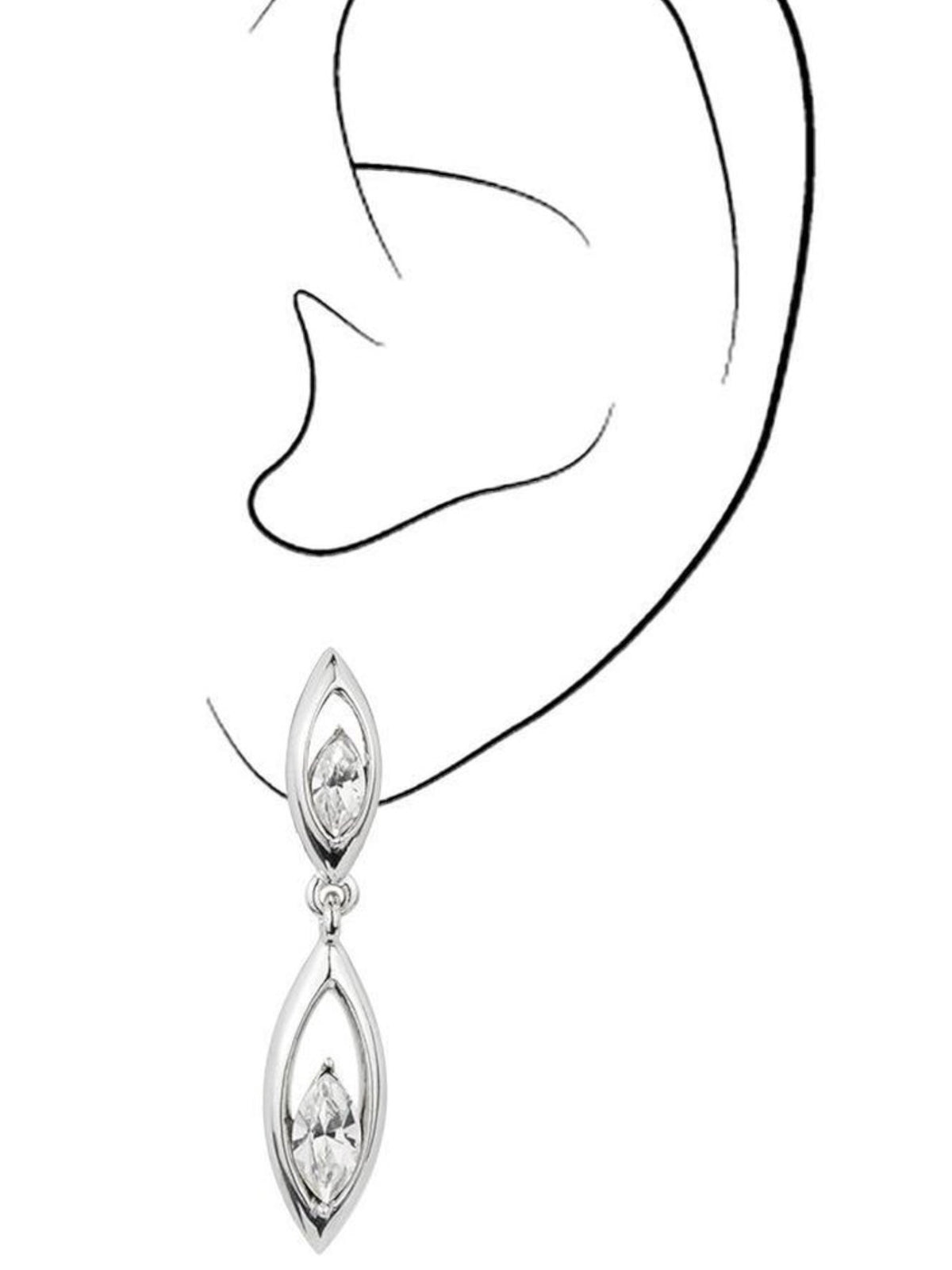 Traveller Oorbellen Hanger - geplatineerd - kristal - 157427