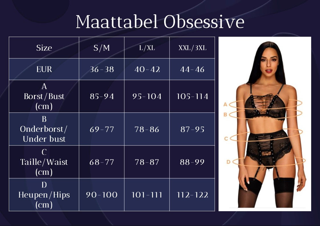Obsessive 838-BAB-1 babydoll & thong black