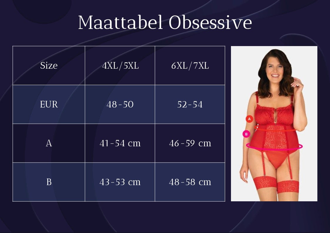 Obsessive Blossmina gorset i stringi czerwone