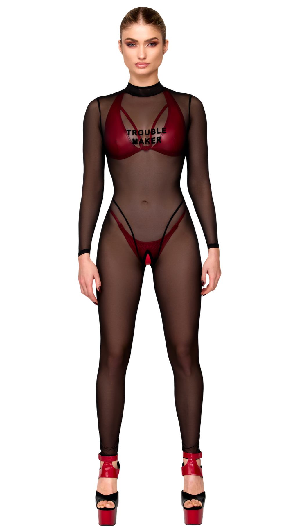 Noir Handmade -F387- Ολόσωμη φόρμα Troublemaker για γάτες
