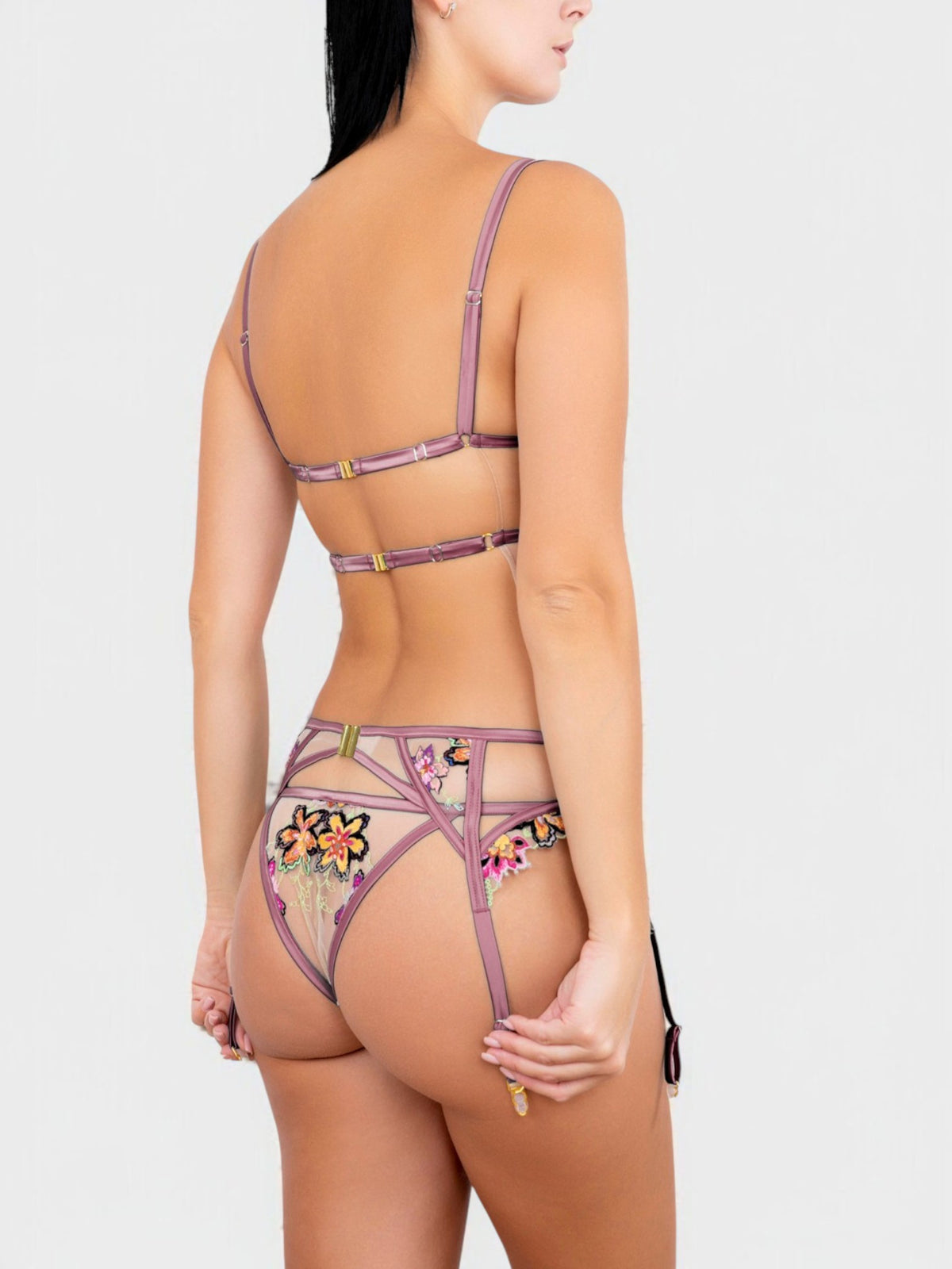 V.I.P.A Summer Soul old rose suspender belt