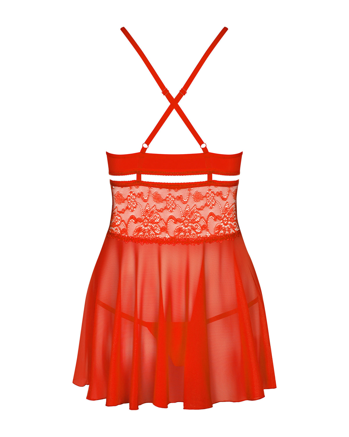 Obsessive 838-BAB-3 babydoll & thong red