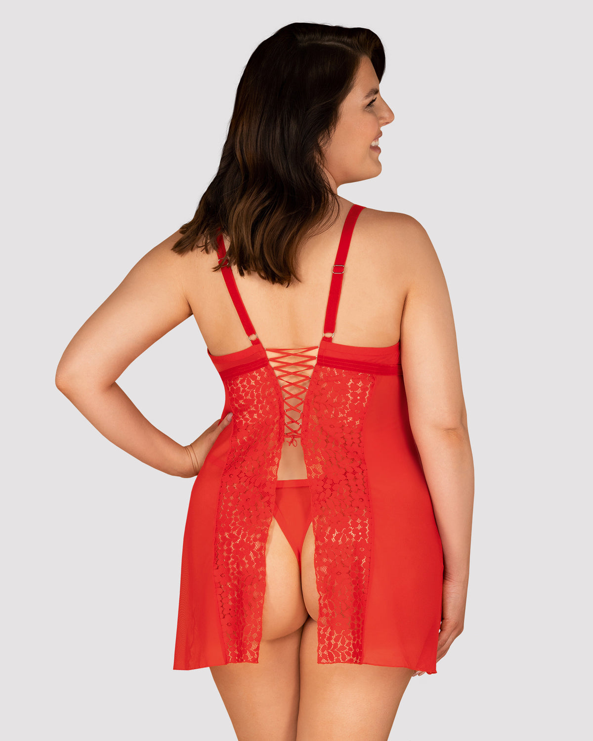 Obsessive Blossmina chemise & thong red