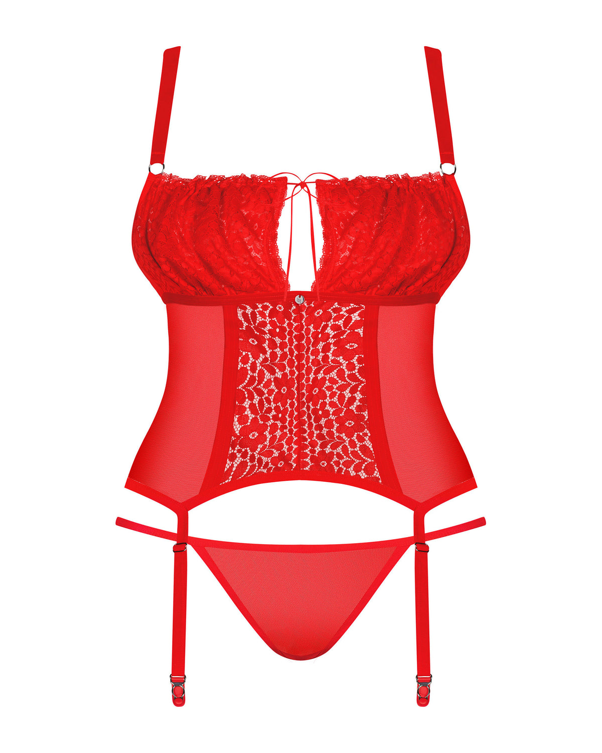 Obsessive Blossmina gorset i stringi czerwone