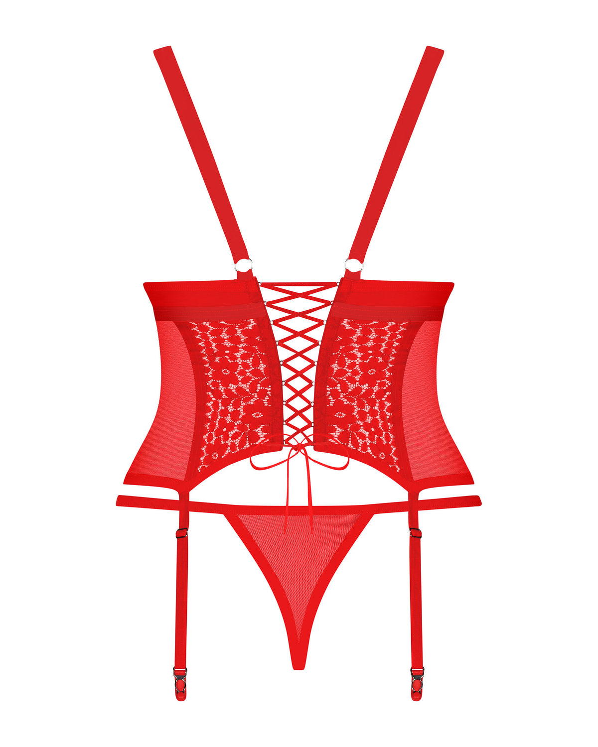 Obsessive Blossmina gorset i stringi czerwone