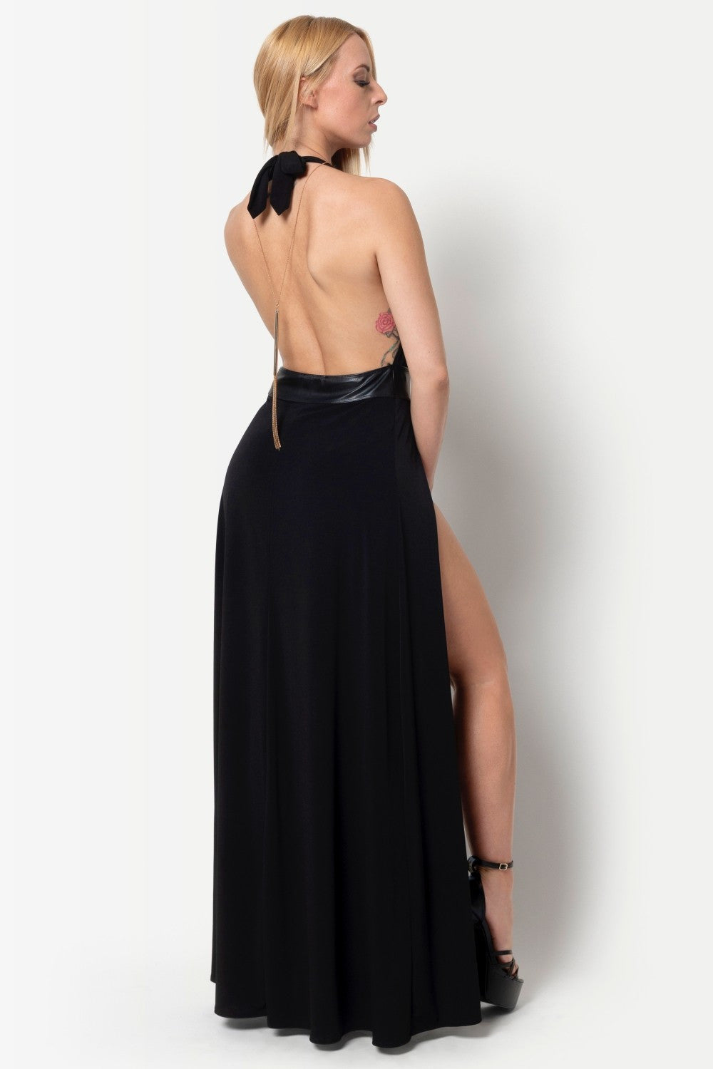 Maison Catanzaro -PF703703V10- Isabella zwarte lycra jurk