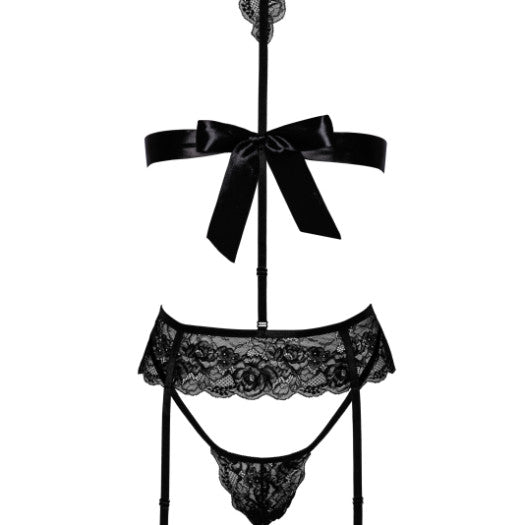 Noir Handmade KISS244 ensemble Bondage kiss zwart
