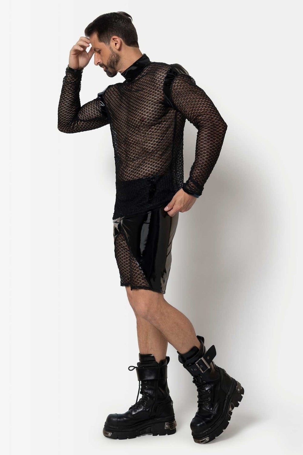 Maison Catanzaro -PC502602H6- Pantaloncini ciclista Leif in vinile