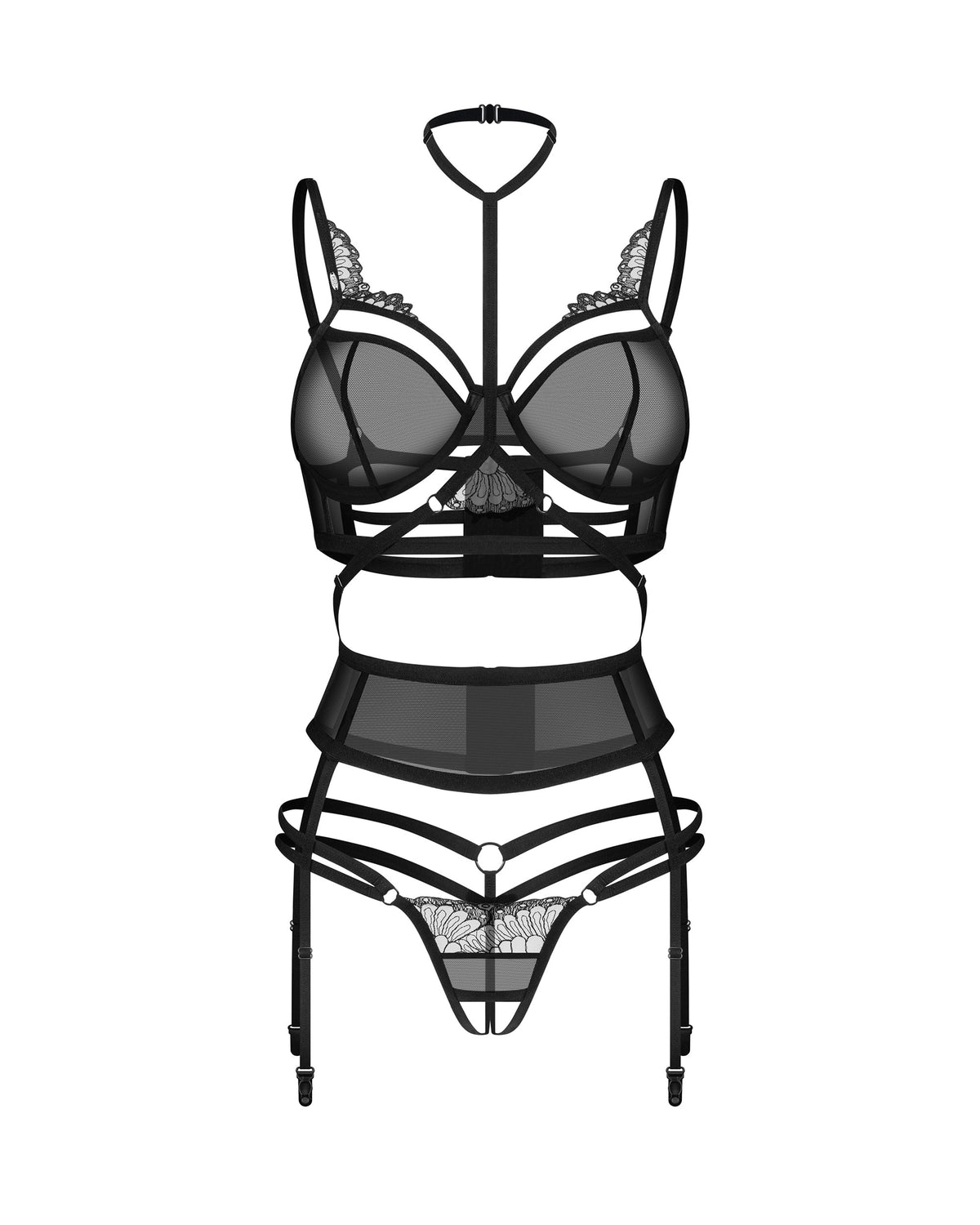 Obsessive Premisis czarny komplet 3-częściowy bez kroku