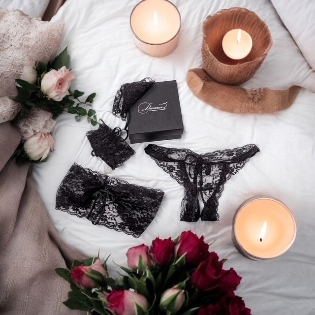 Escora Diamor coffret cadeau lingerie juste pour vous en noir