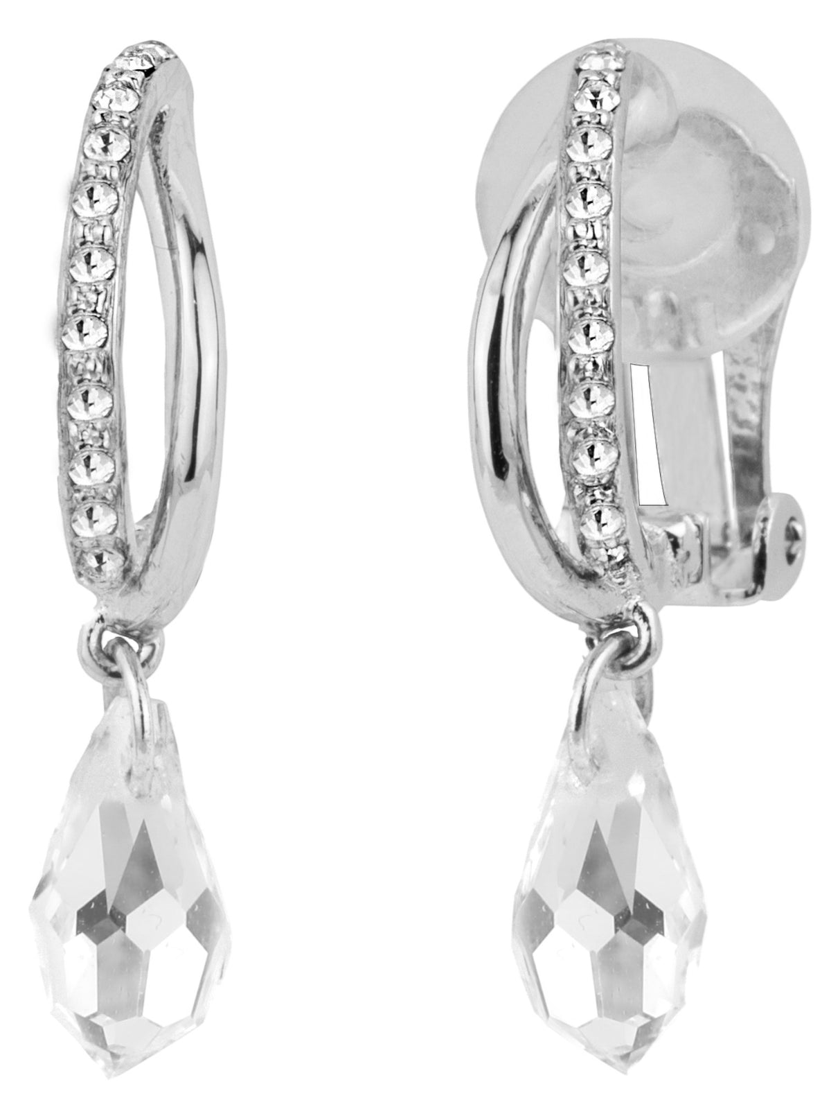 Traveller oorbellen hanger - geplatineerd - kristal - 157566