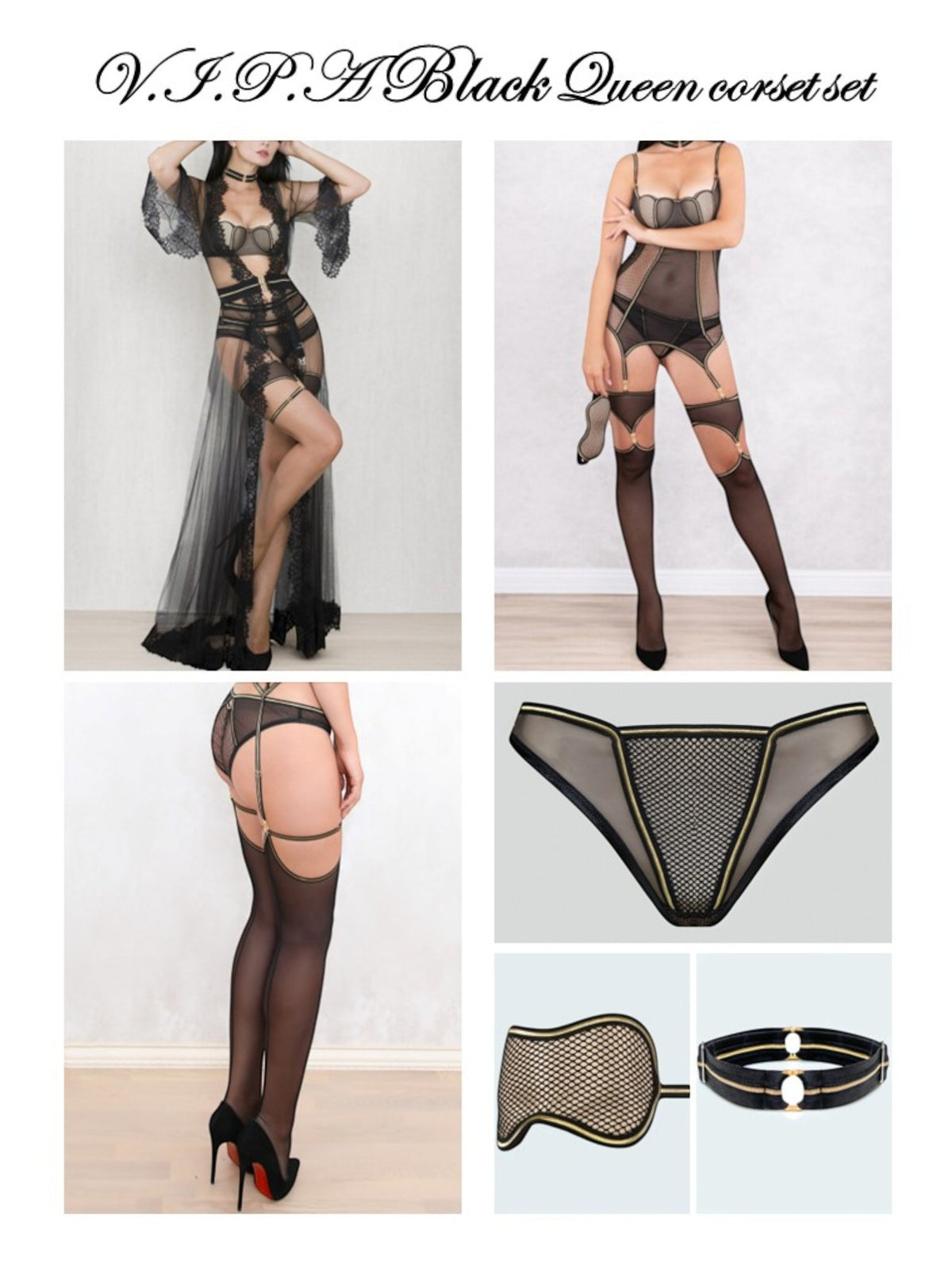 V.I.P.A Black Queen corset set
