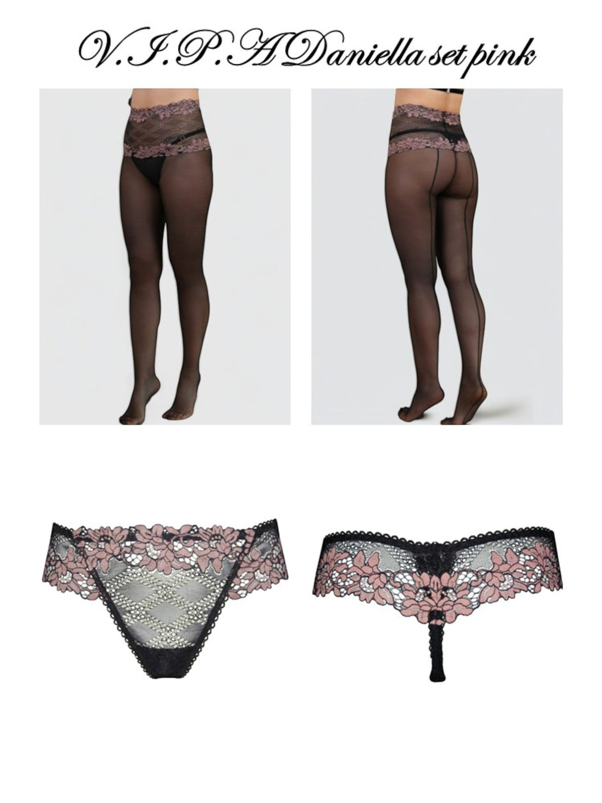 V.I.P.A Daniella set black/pink